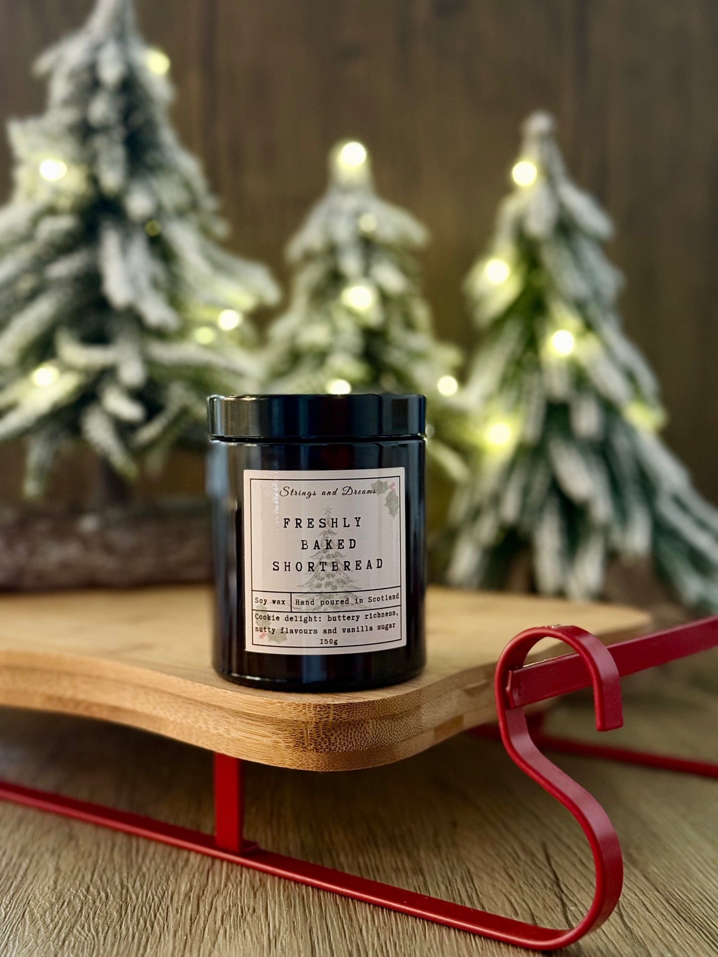 Shortbread candle handmade in Scotland