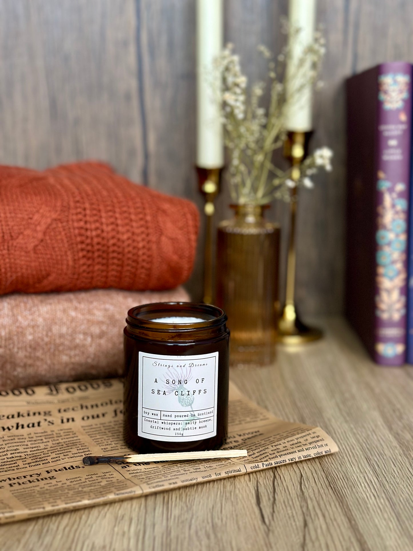 A song of Sea Cliffs digital story scented candle