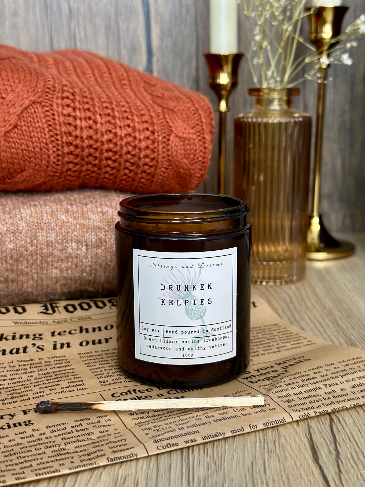 Drunken Kelpies soy wax candle