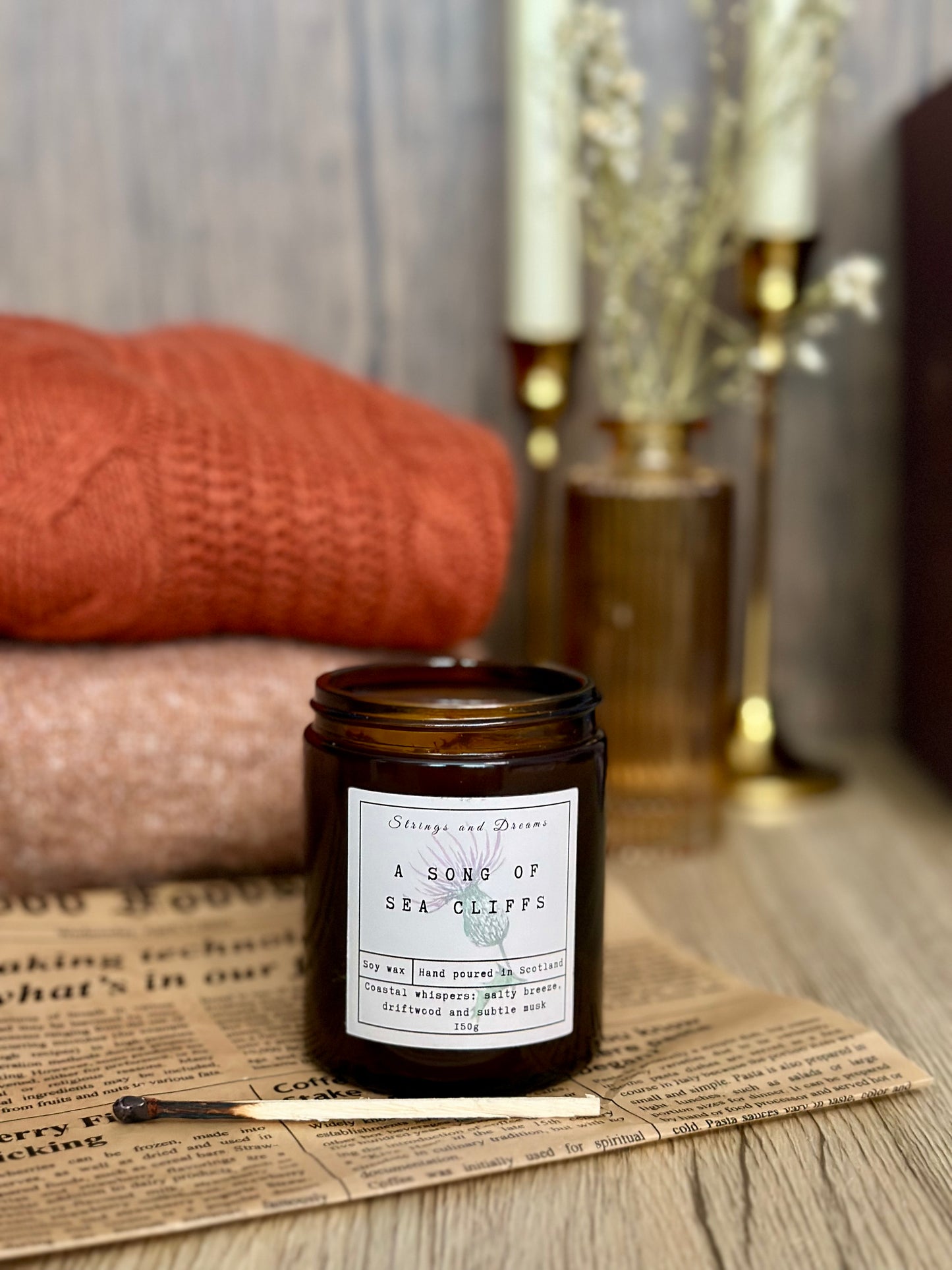A song of Sea Cliffs digital story scented candle
