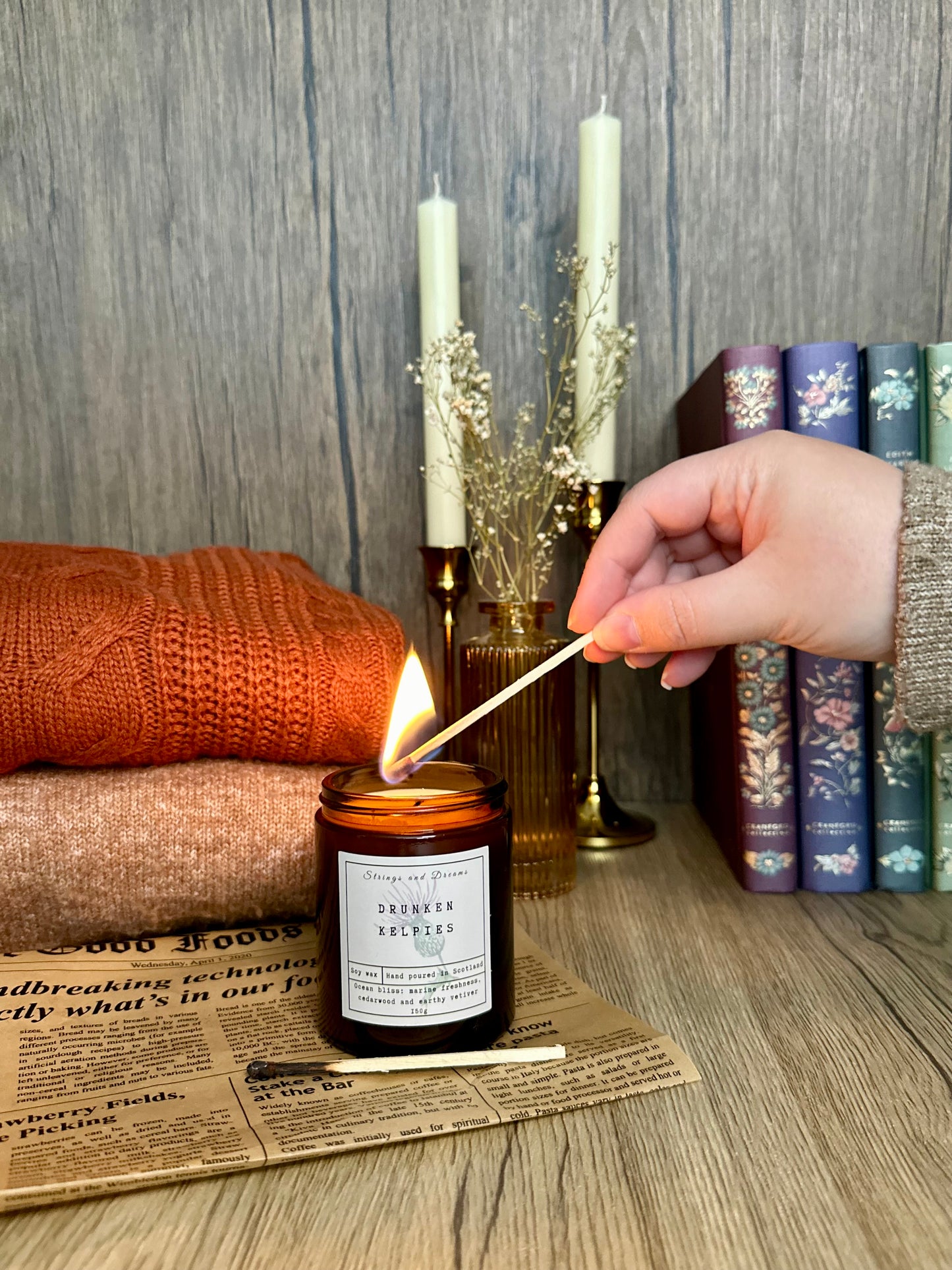 Drunken Kelpies soy wax candle