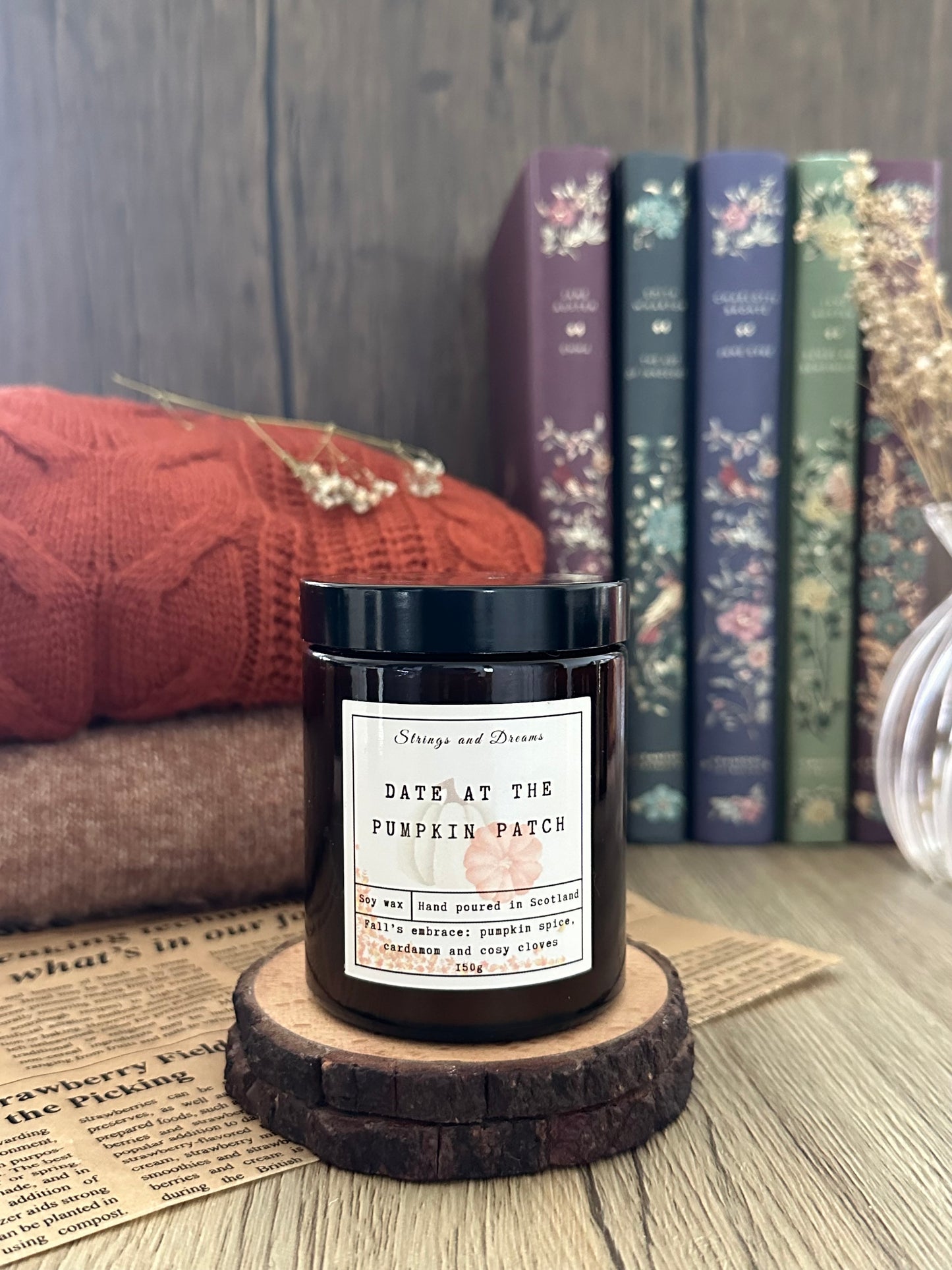 Date at the Pumpkin Patch soy wax candle
