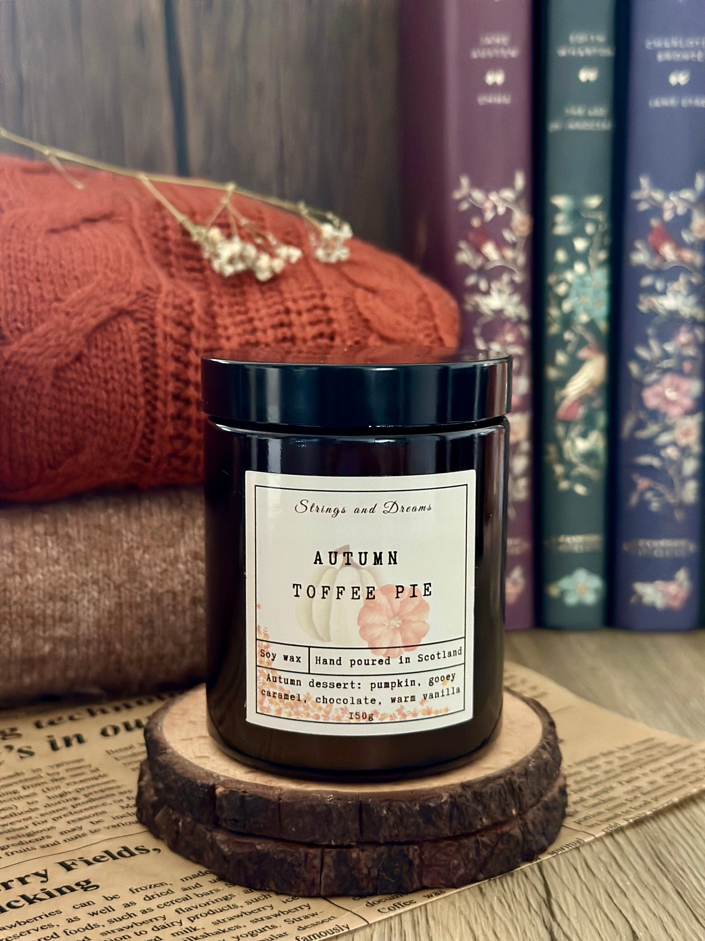 Autumn Toffee Pie digital story scented candle