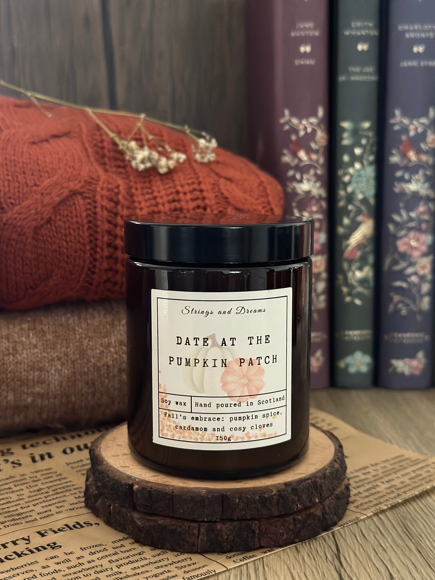 Date at the Pumpkin Patch soy wax candle