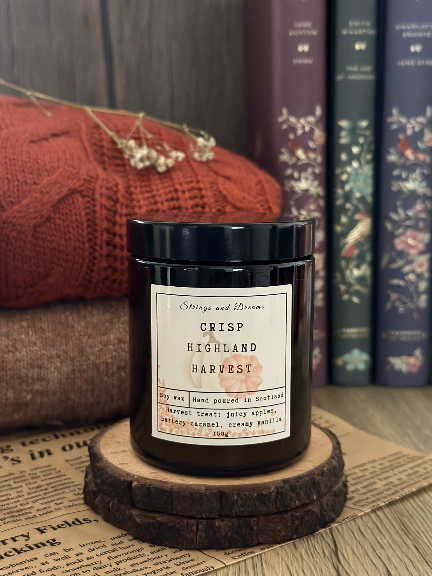 Crisp Highland Harvest digital story scented candle