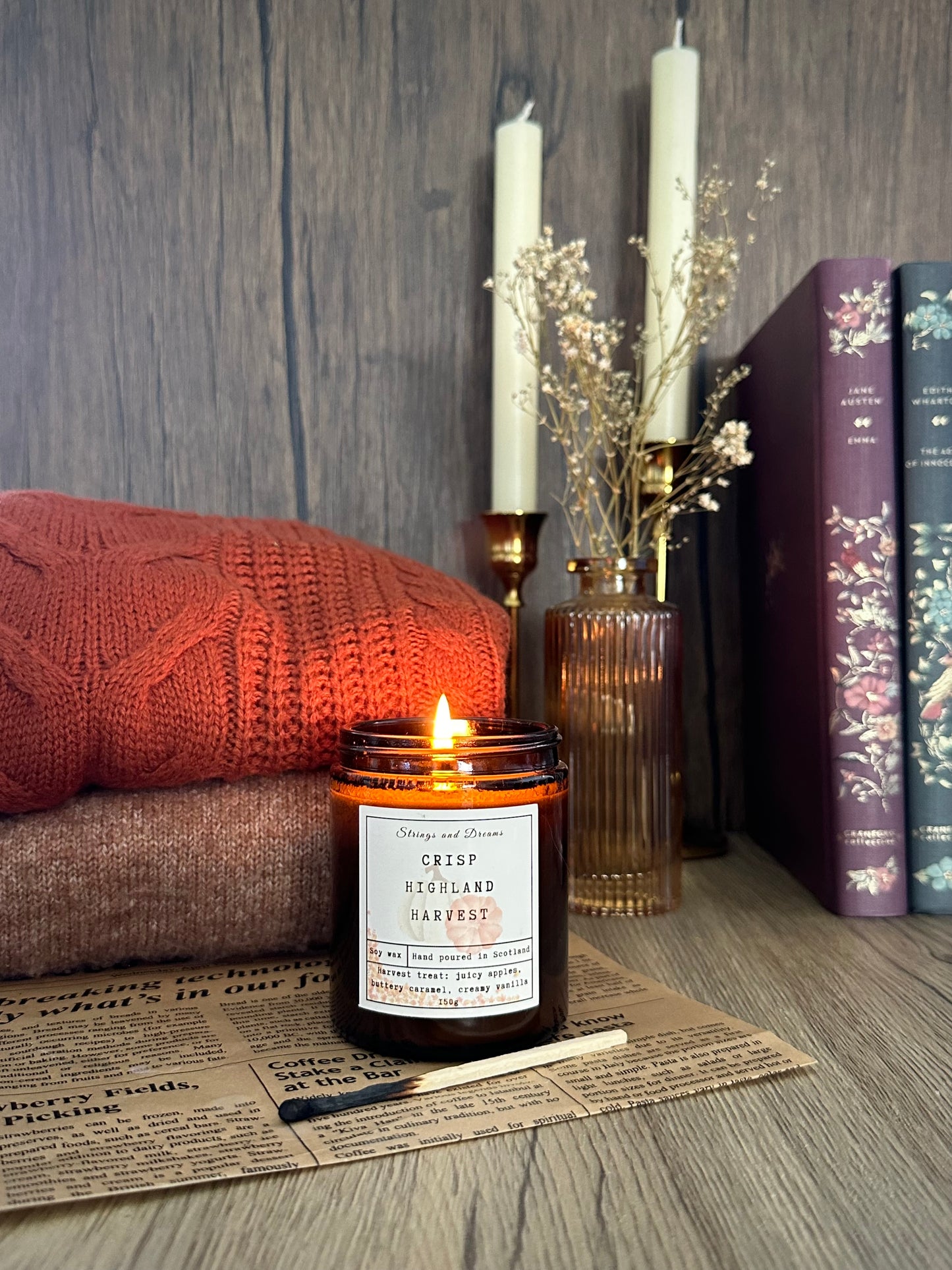 Crisp Highland Harvest digital story scented candle