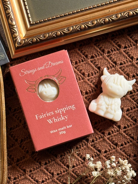 Fairies sipping Whisky Highland Cow wax melt bar