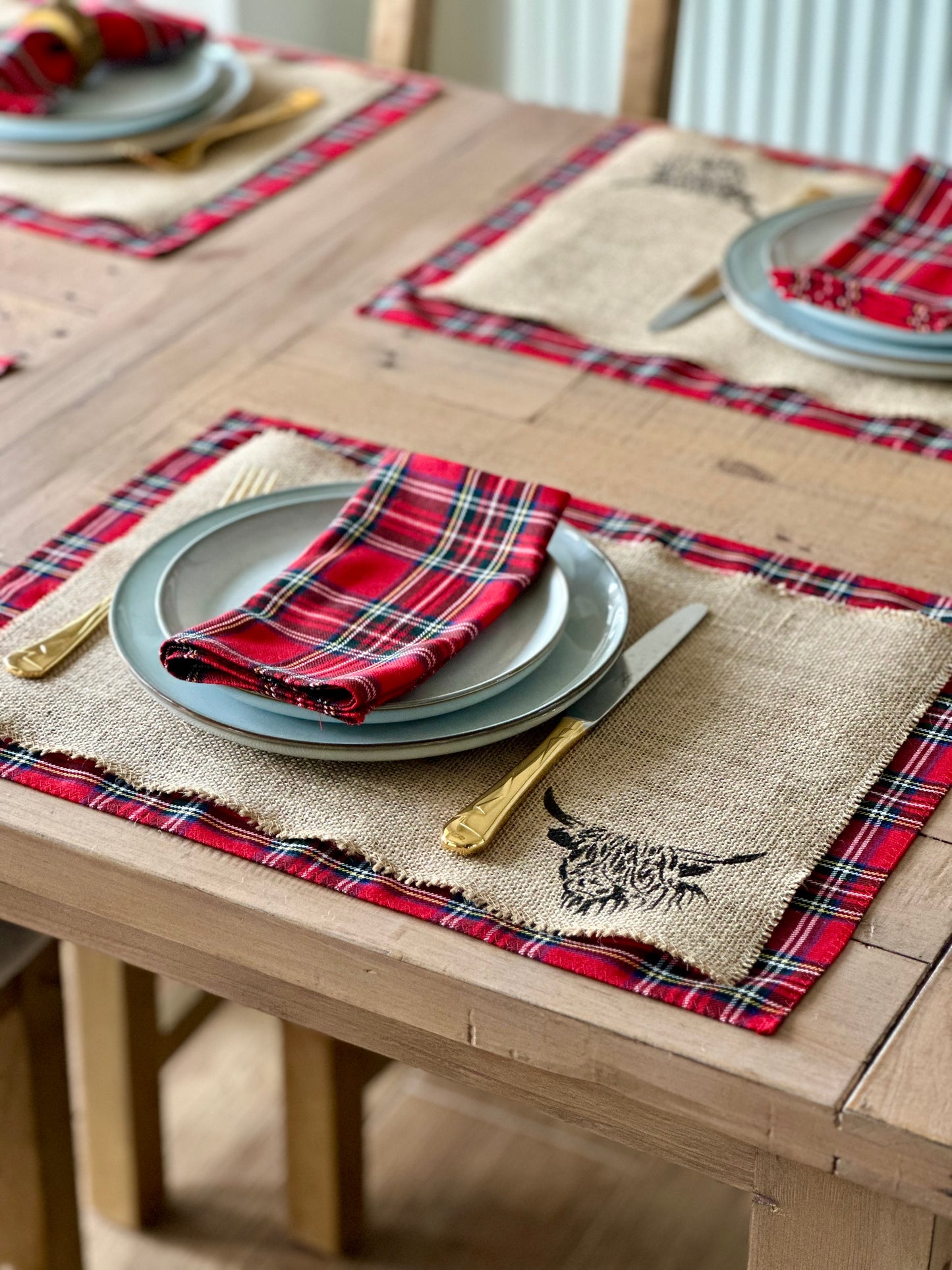 Royal Stewart tartan dinner napkins