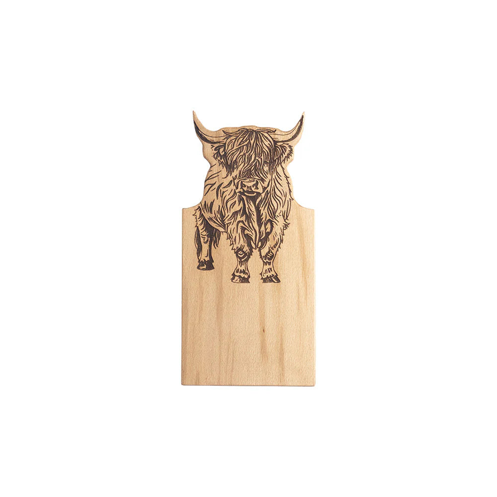 Selbrae Framed Beech serving board - small - Highland cow