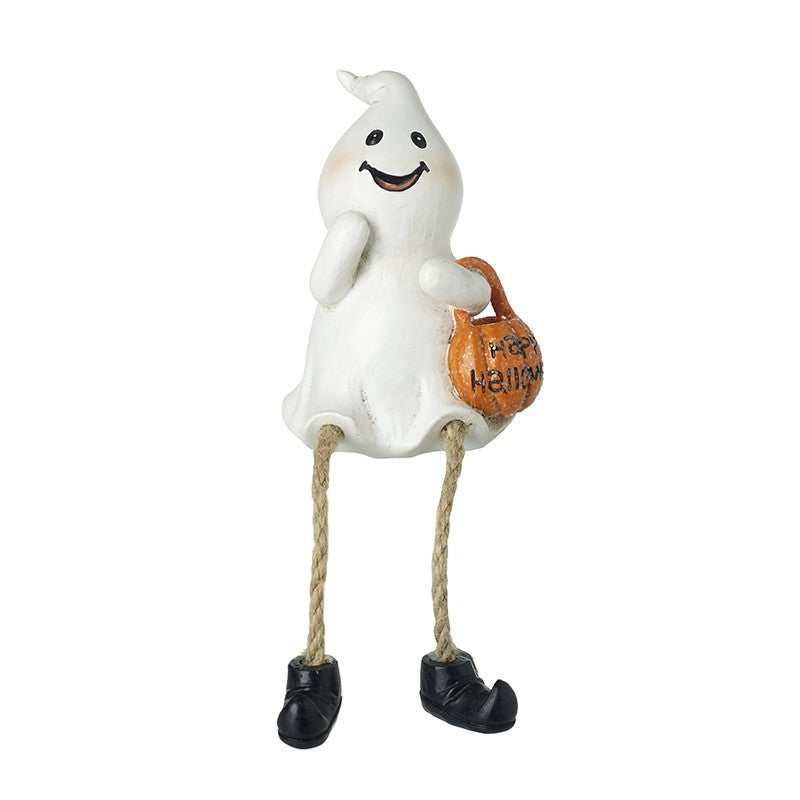 Dangly Leg ghost with pumpkin