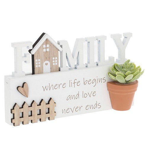 Planted with Love "Family" Standing plaque