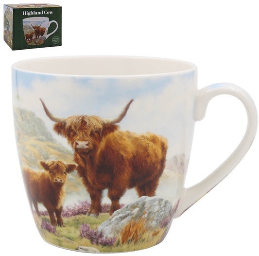 Highland Cow and Calf Breakfast mug