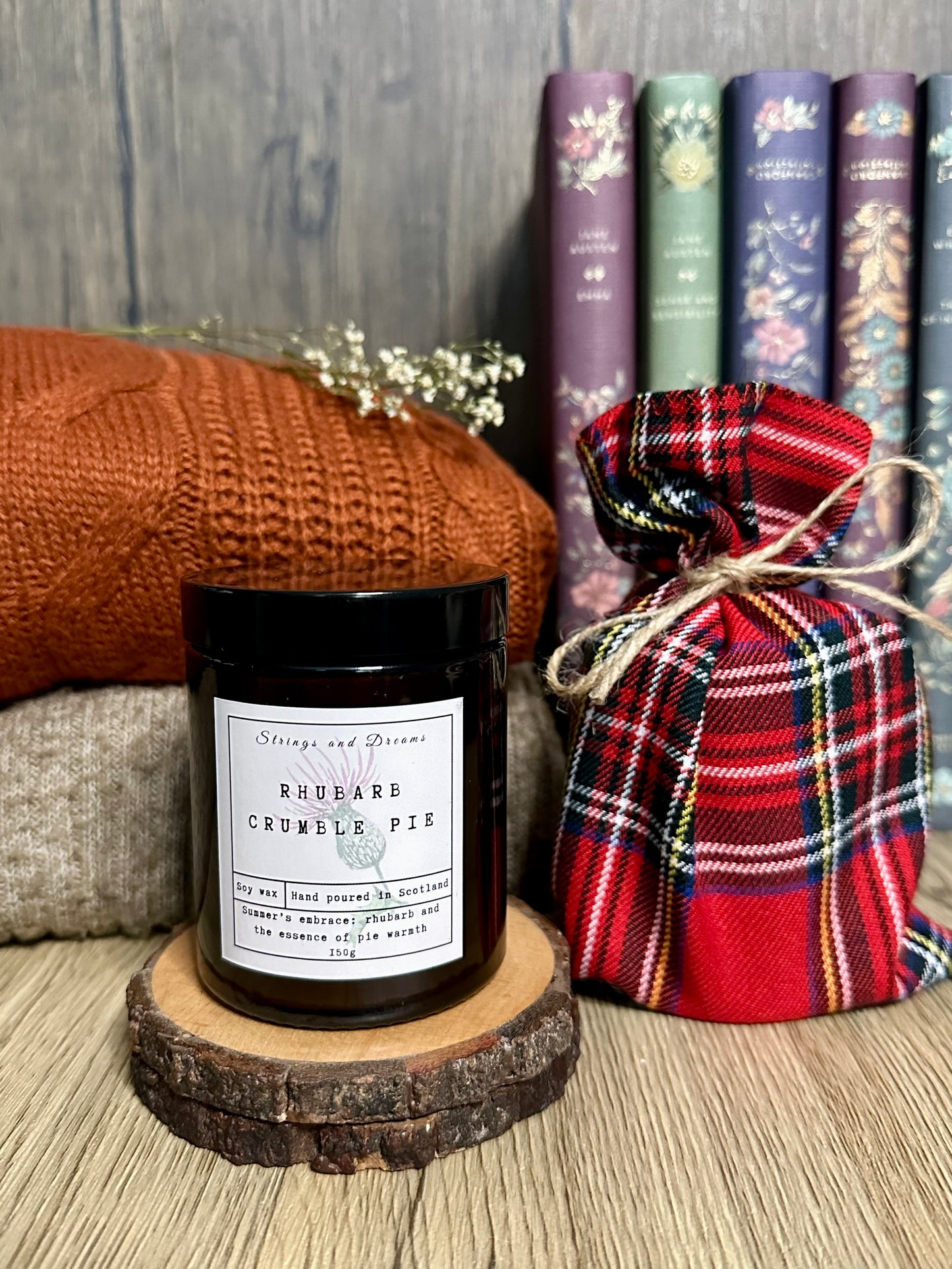 Rhubarb crumble Pie soy wax candle