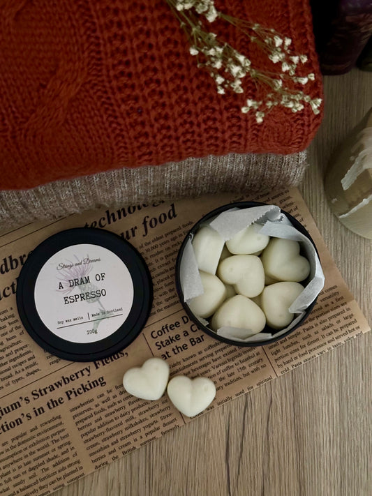 A dram of Espresso scented wax melts