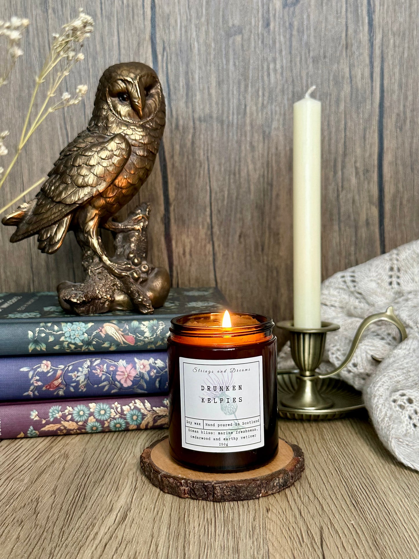 Drunken Kelpies digital story scented candle