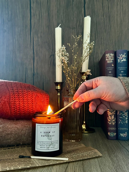 A dram of Espresso soy wax candle