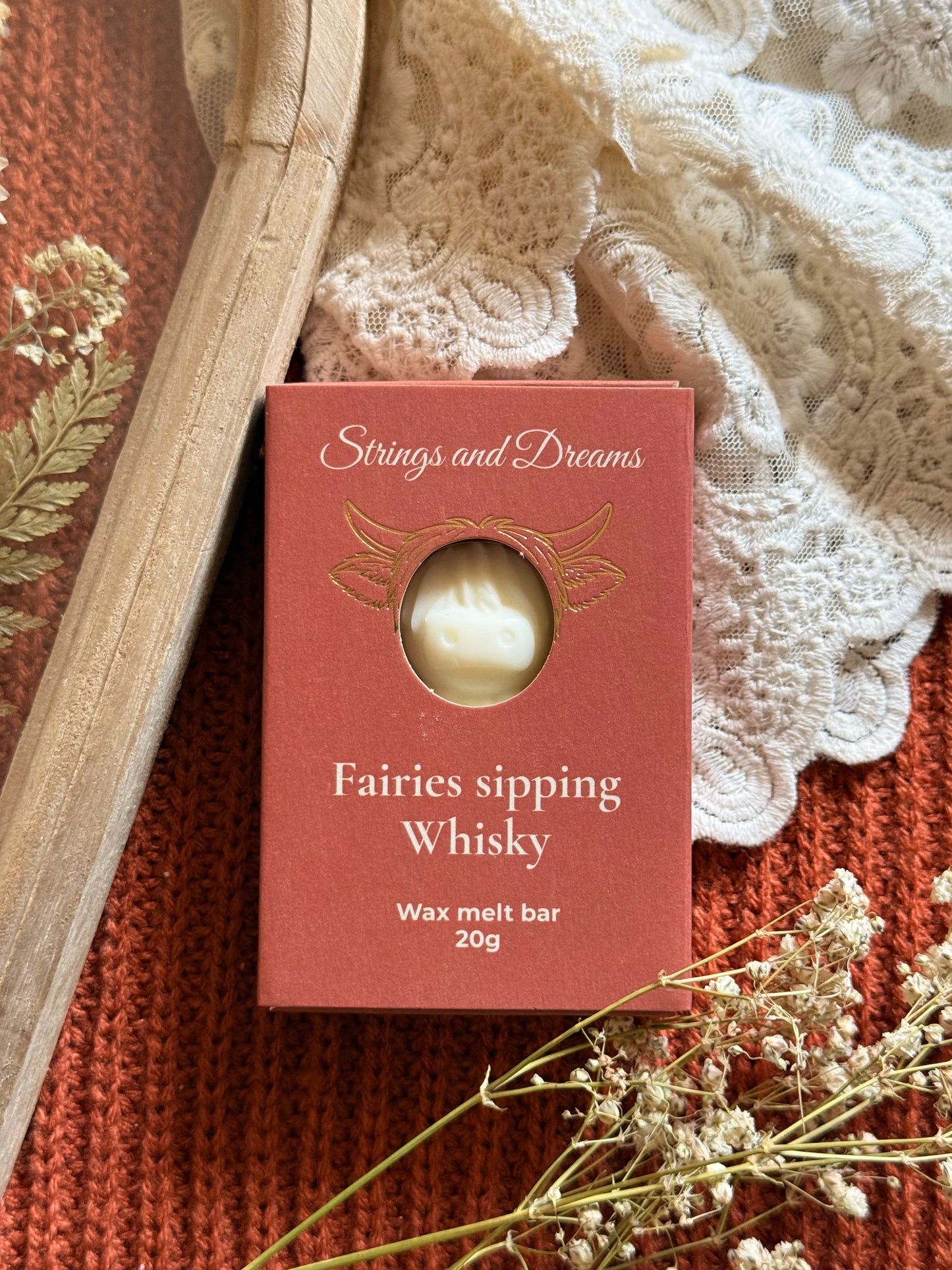 Fairies sipping Whisky Highland Cow wax melt bar