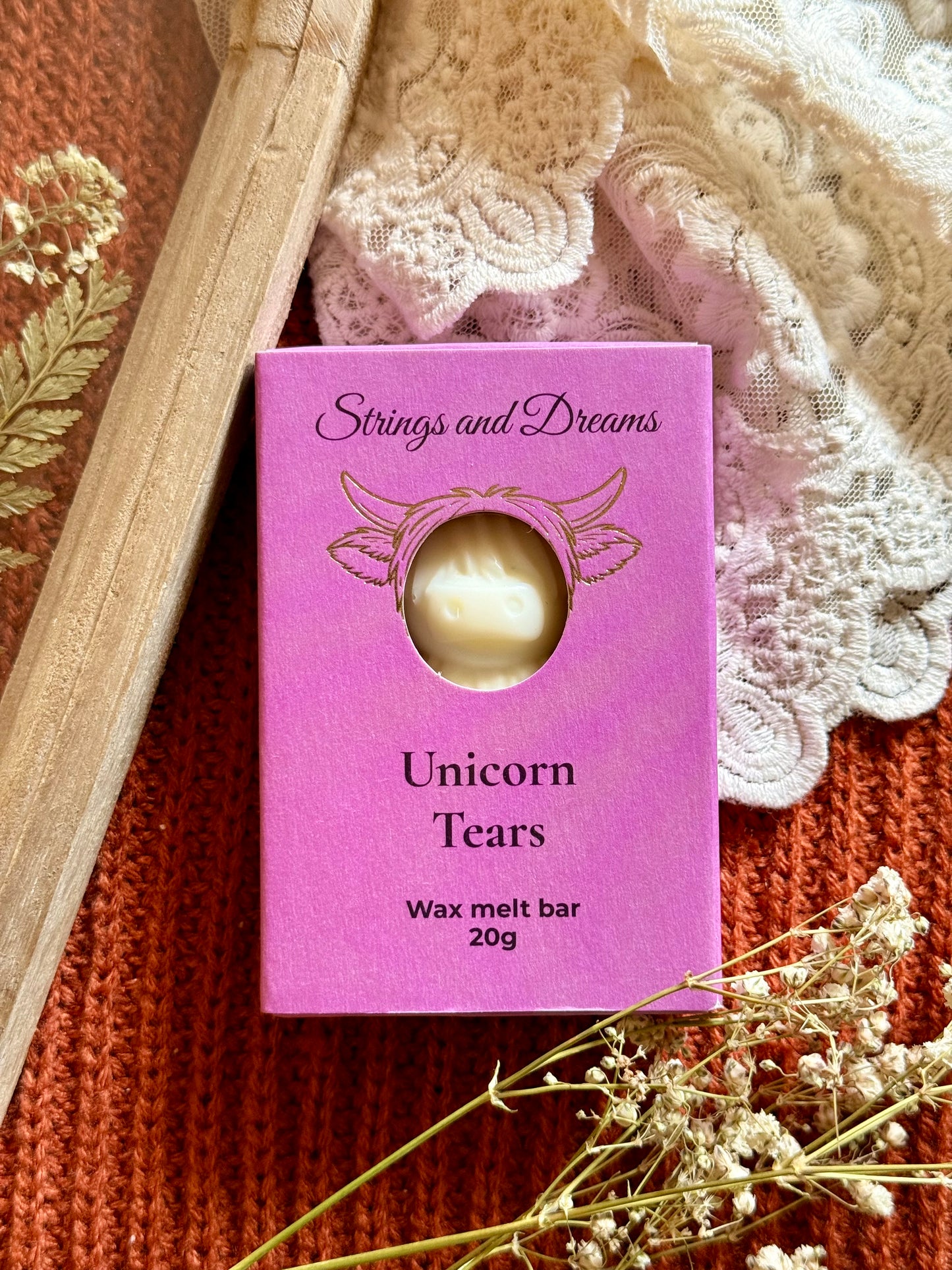 Unicorn Tears Highland Cow wax melt bar