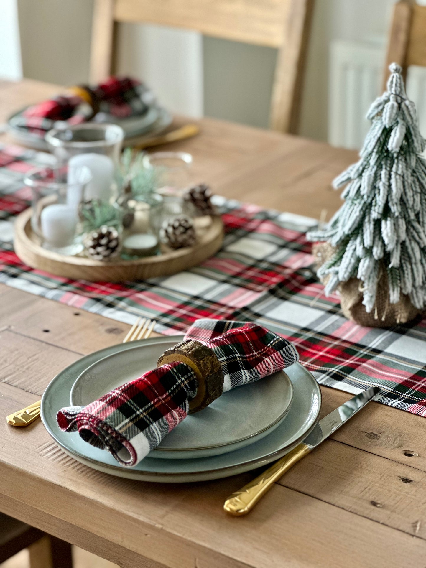 Stewart dress tartan table runner