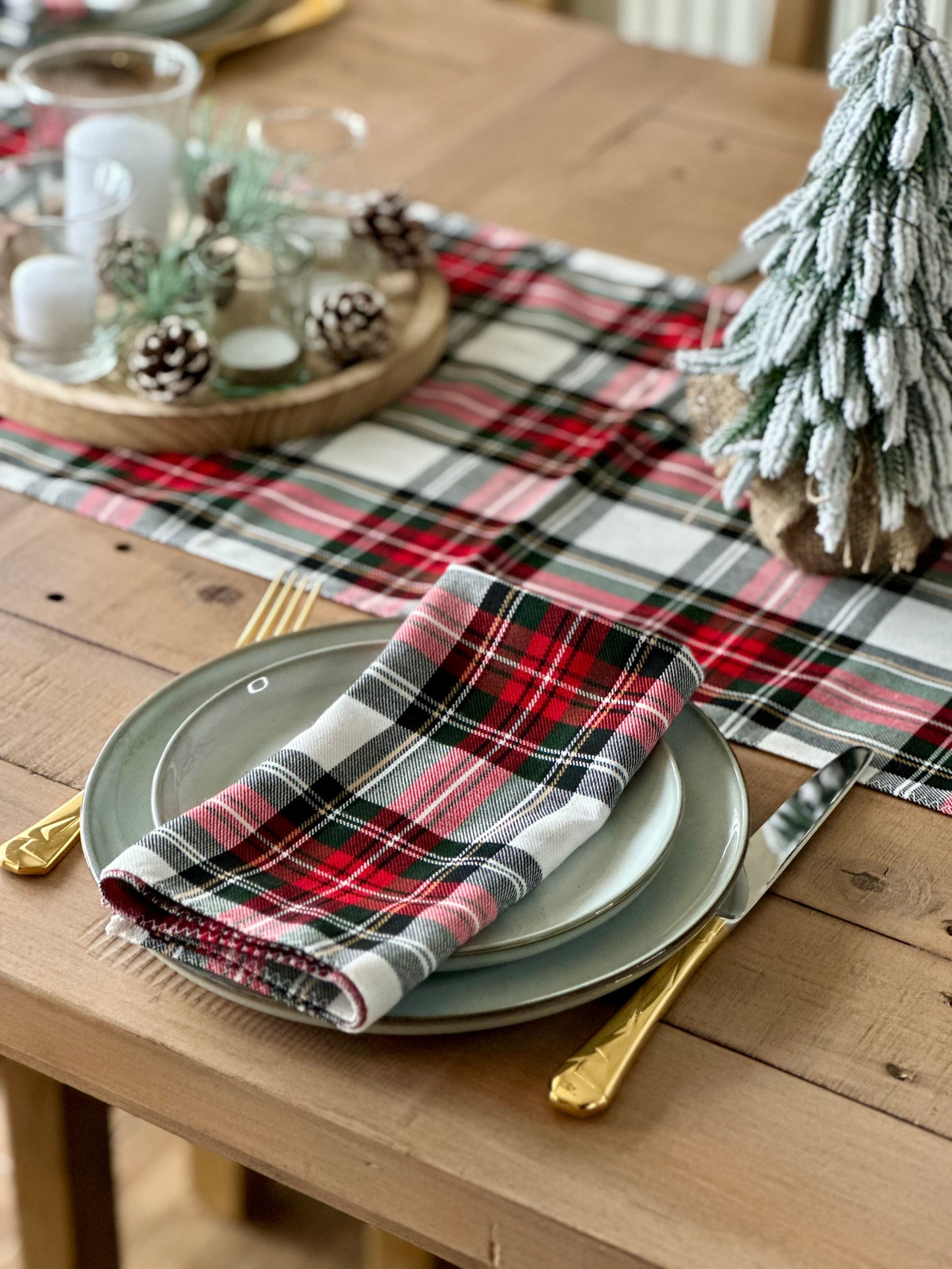 Stewart dress tartan table runner