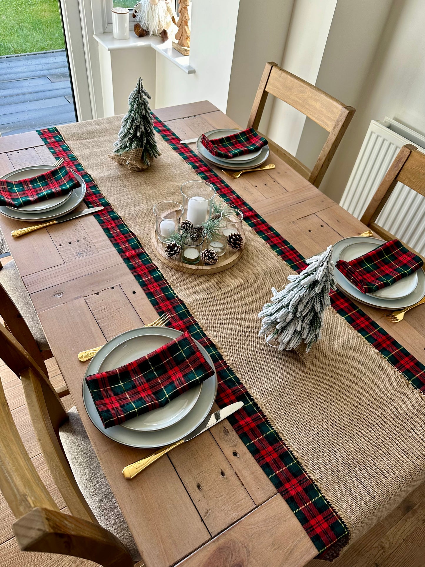 Christmas tartan table runner