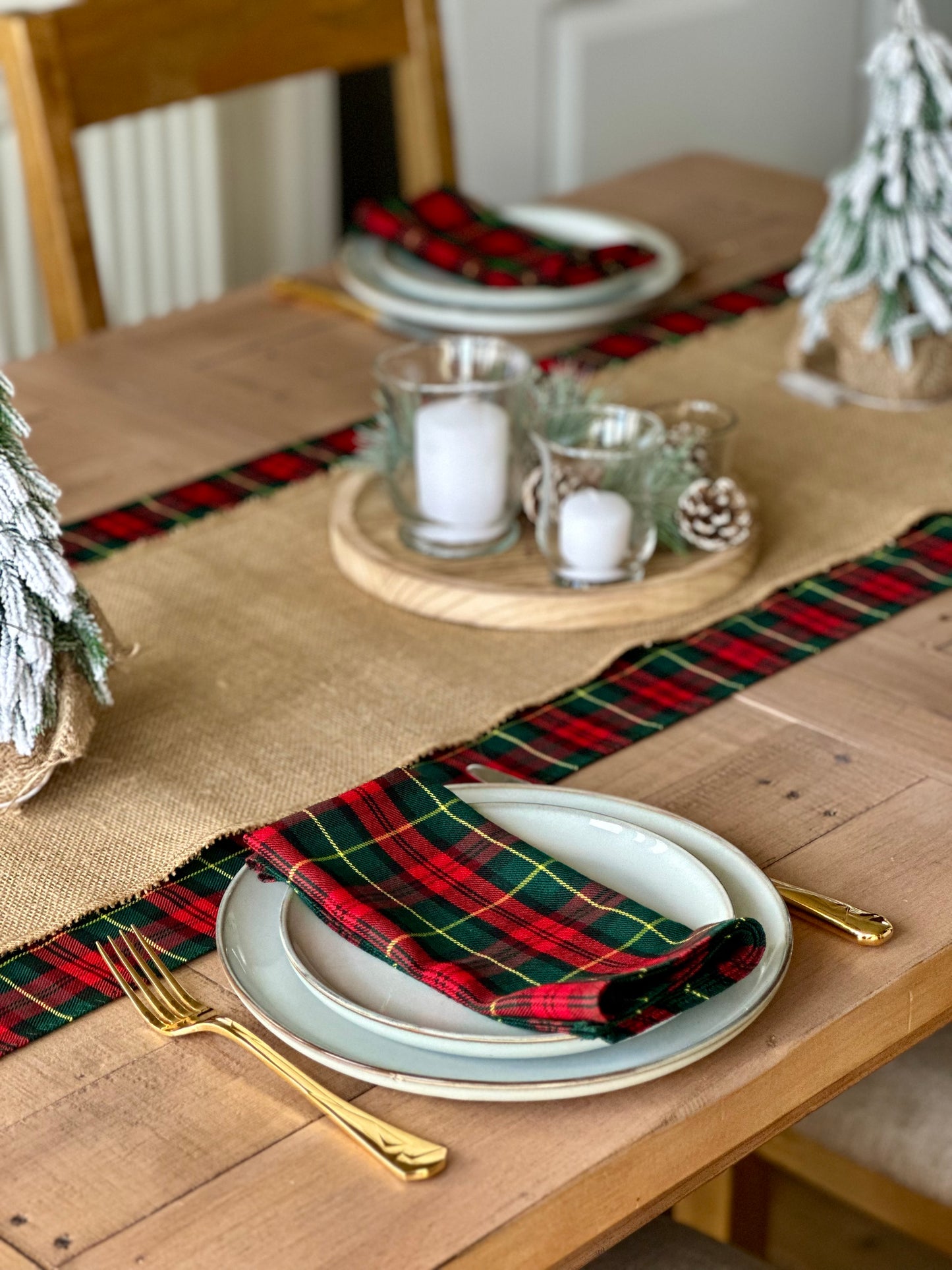 Christmas tartan table runner