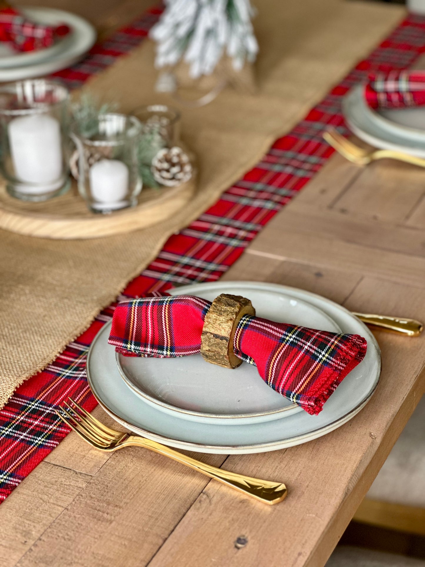 Royal Stewart tartan dinner napkins