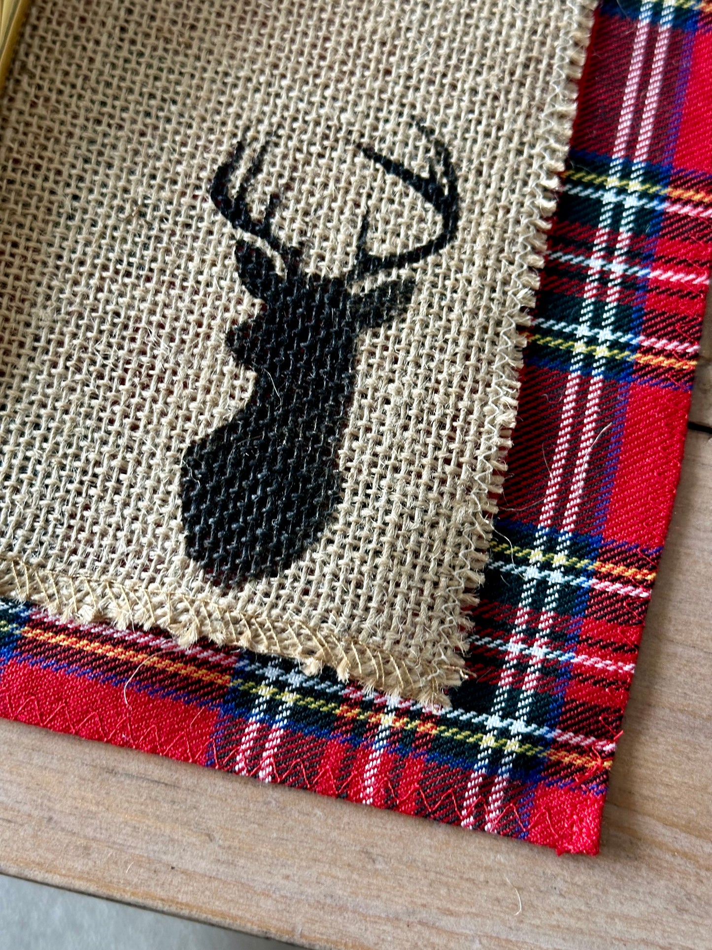 Royal Stewart tartan placemats with stag