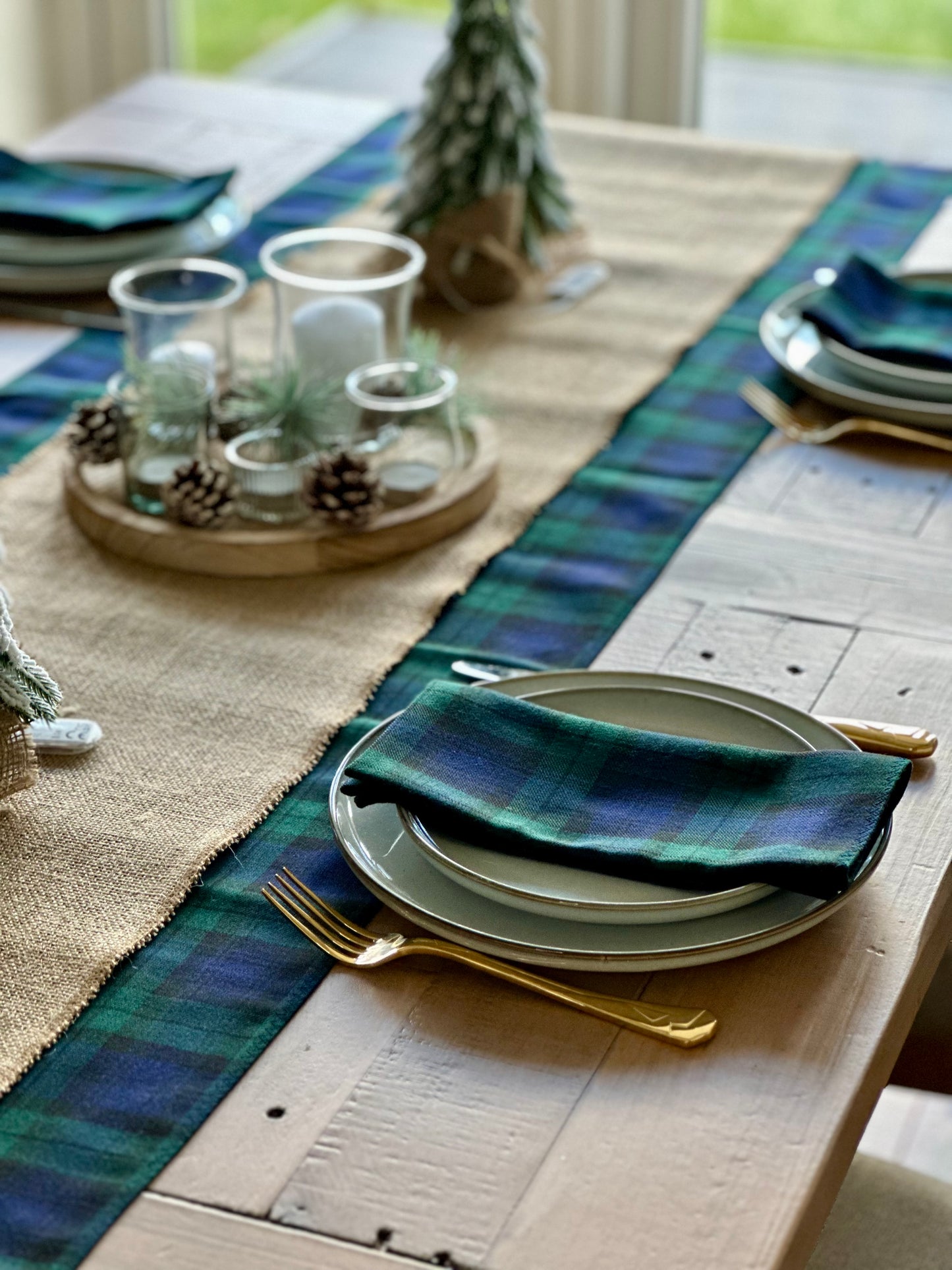 Black Watch tartan dinner napkins