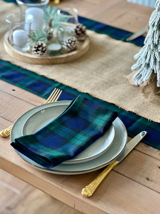 Black Watch tartan dinner napkins