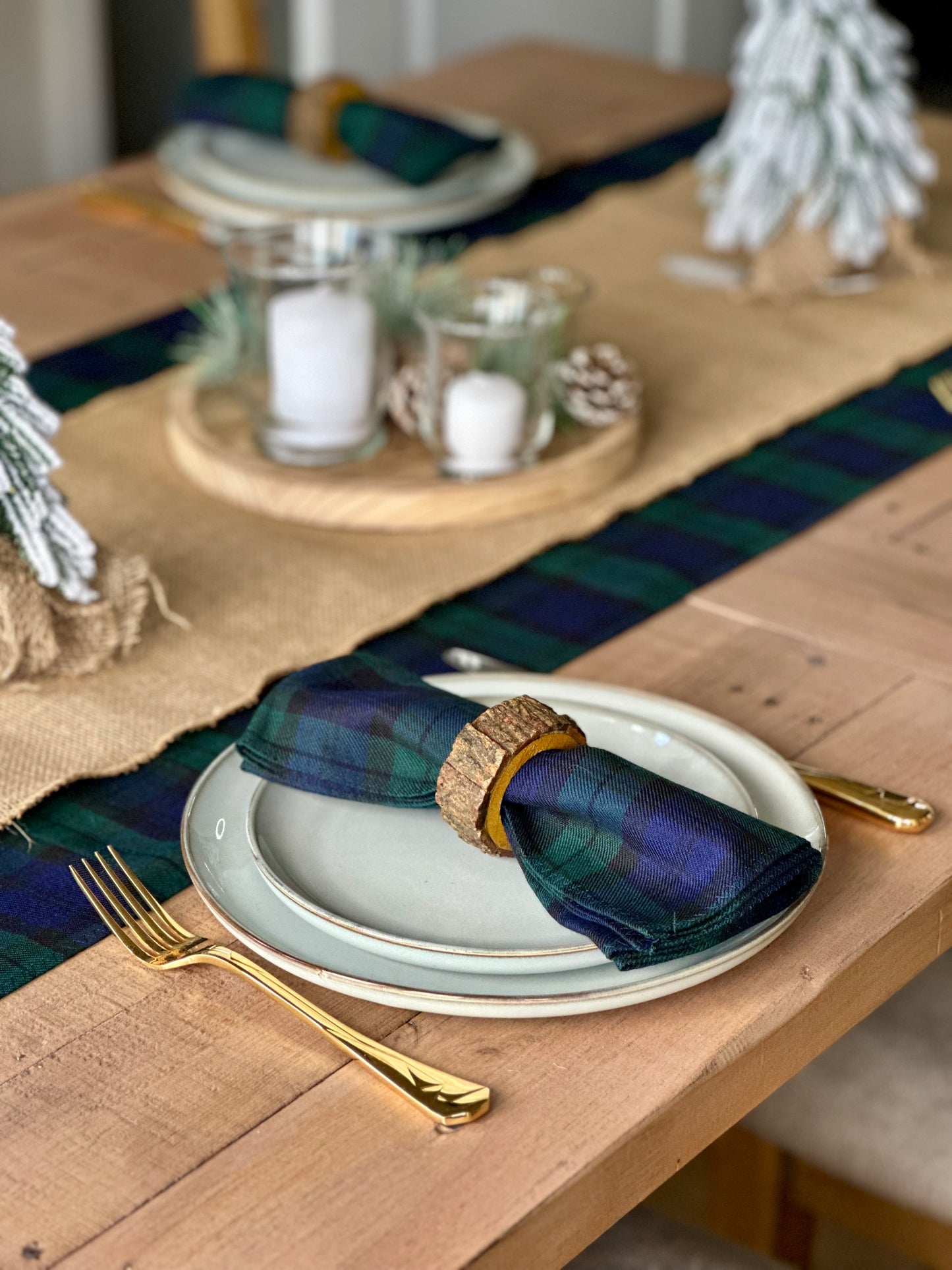 Black Watch tartan dinner napkins