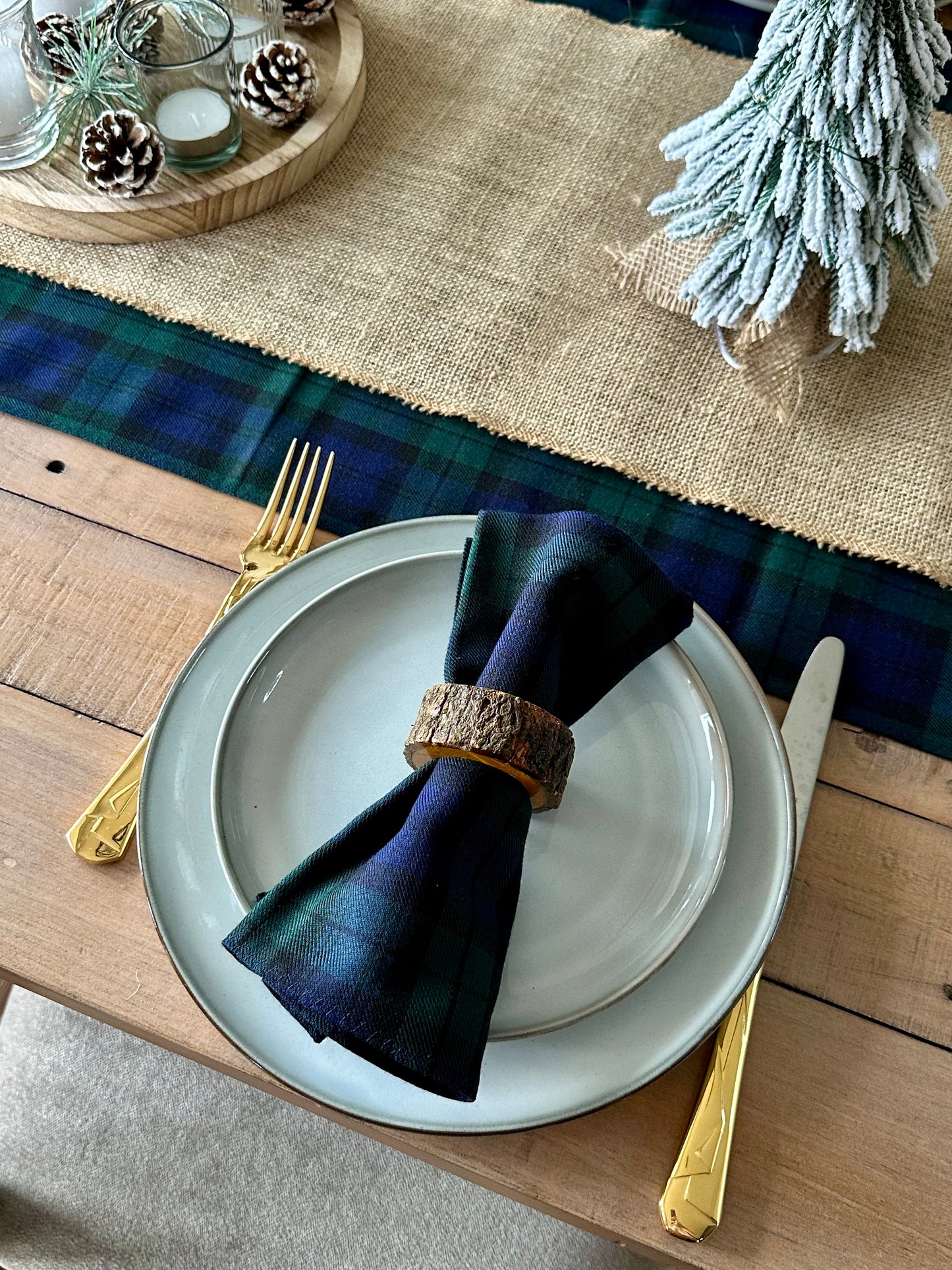 Black Watch tartan dinner napkins