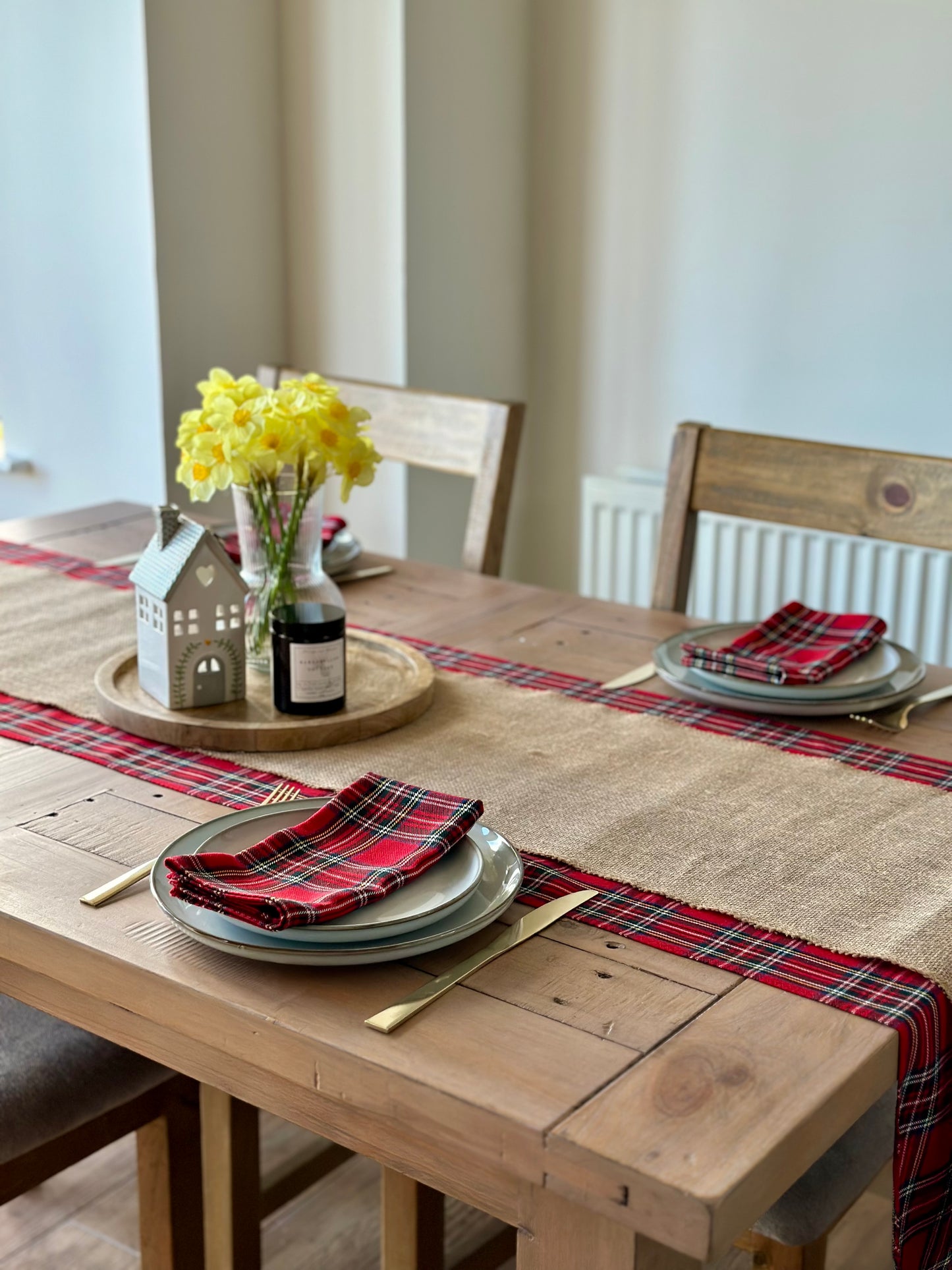 Royal Stewart tartan table runner