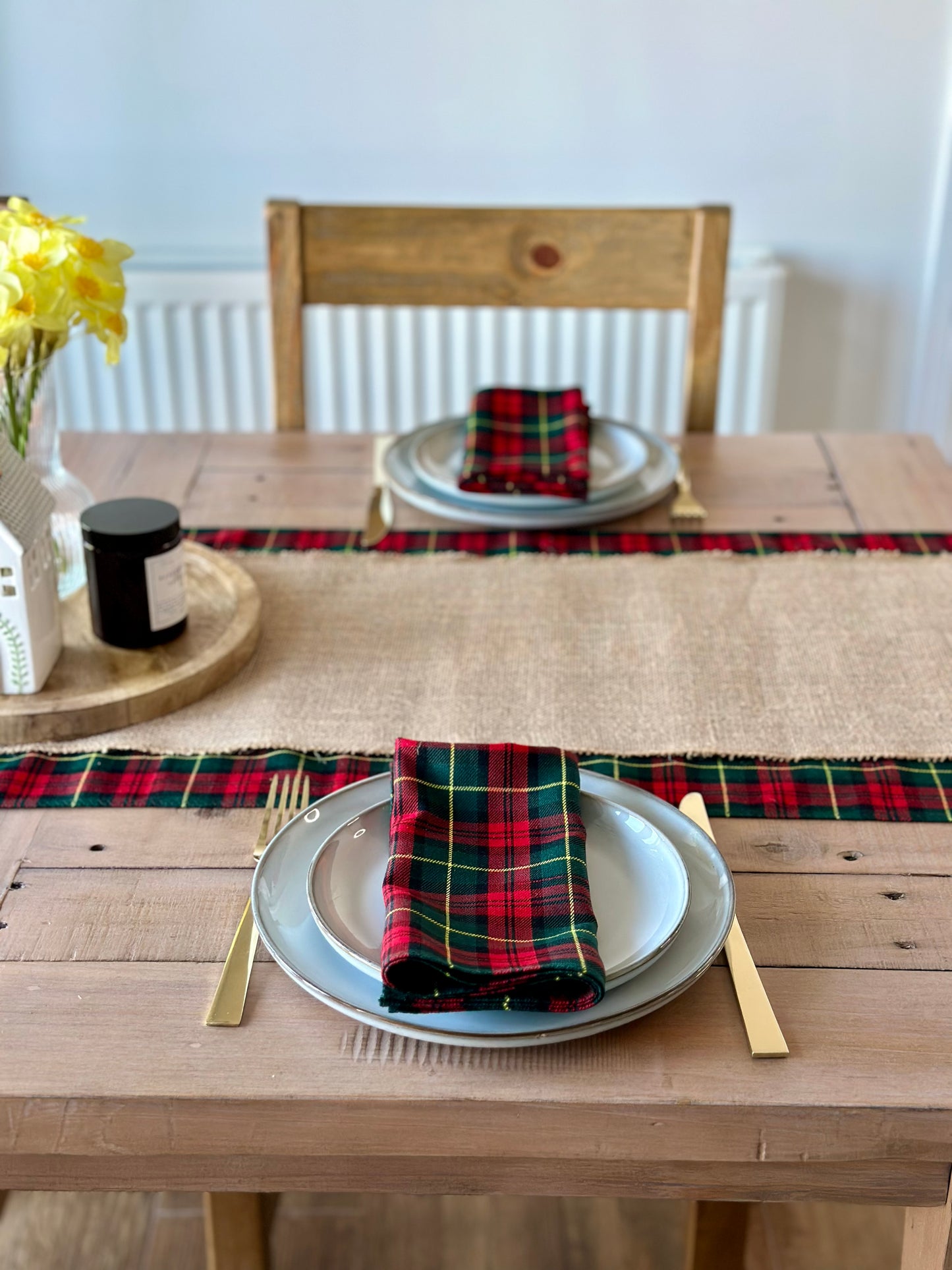 Christmas tartan dinner napkins