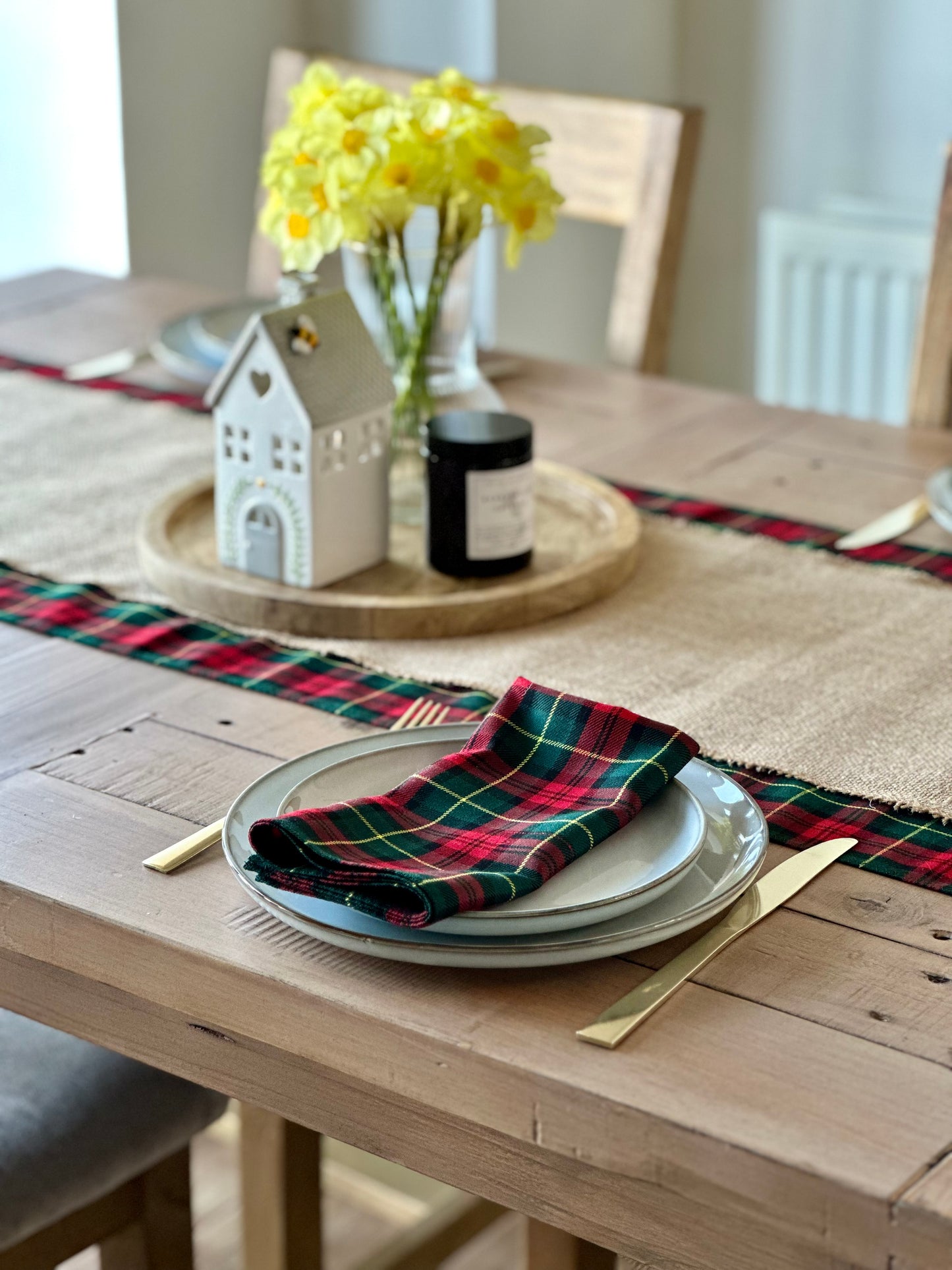 Christmas tartan dinner napkins