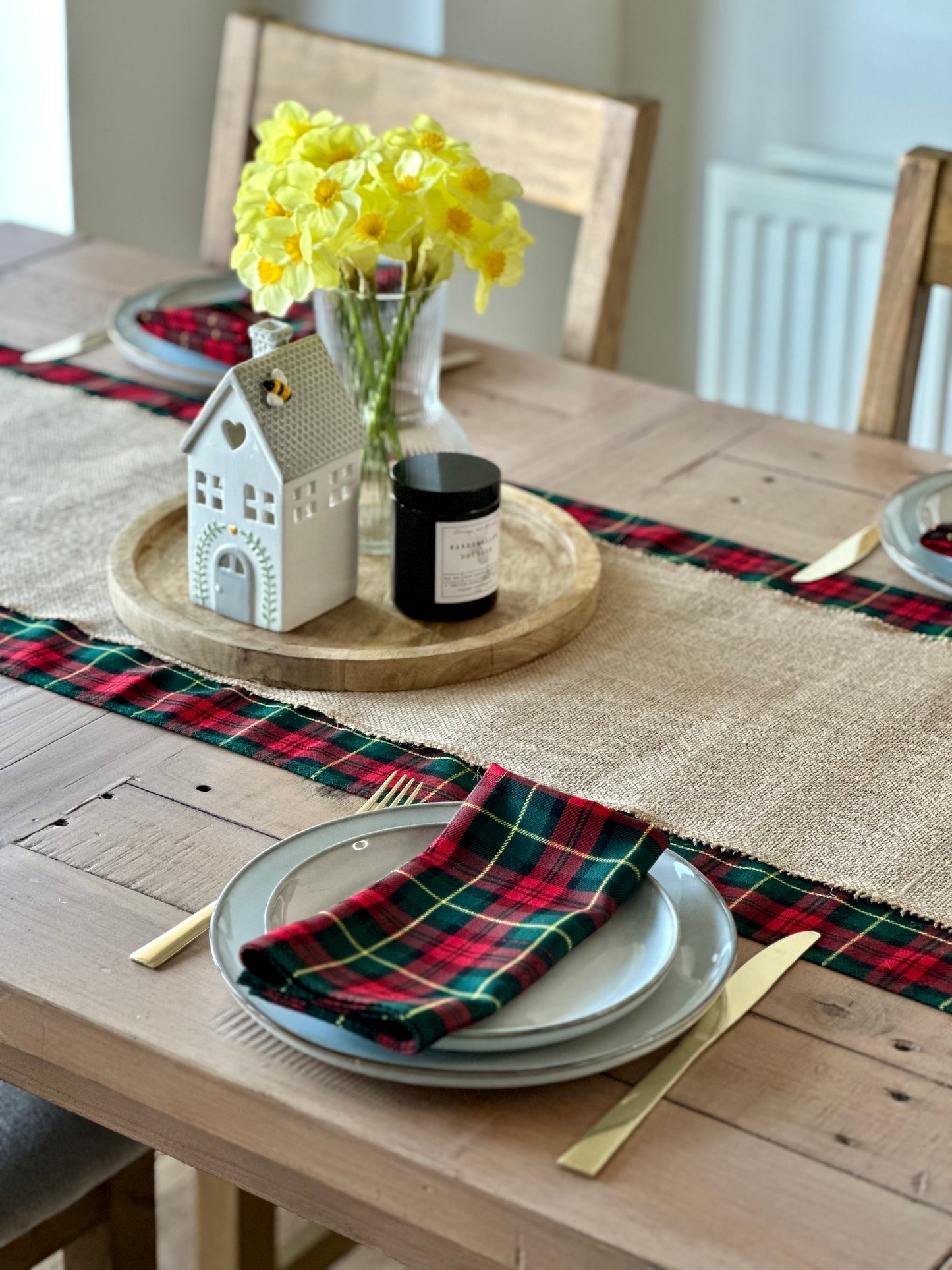 Christmas tartan table runner