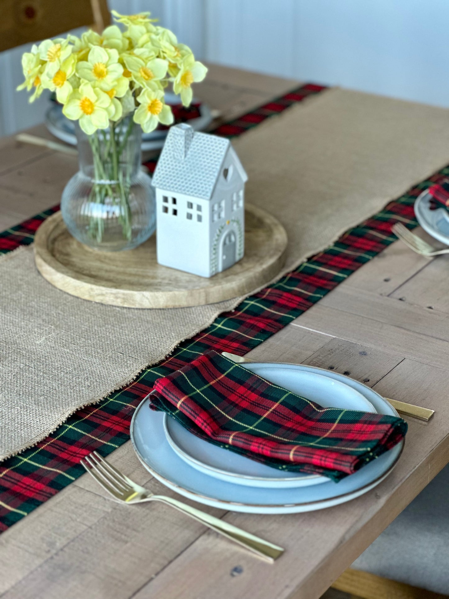 Christmas tartan table runner