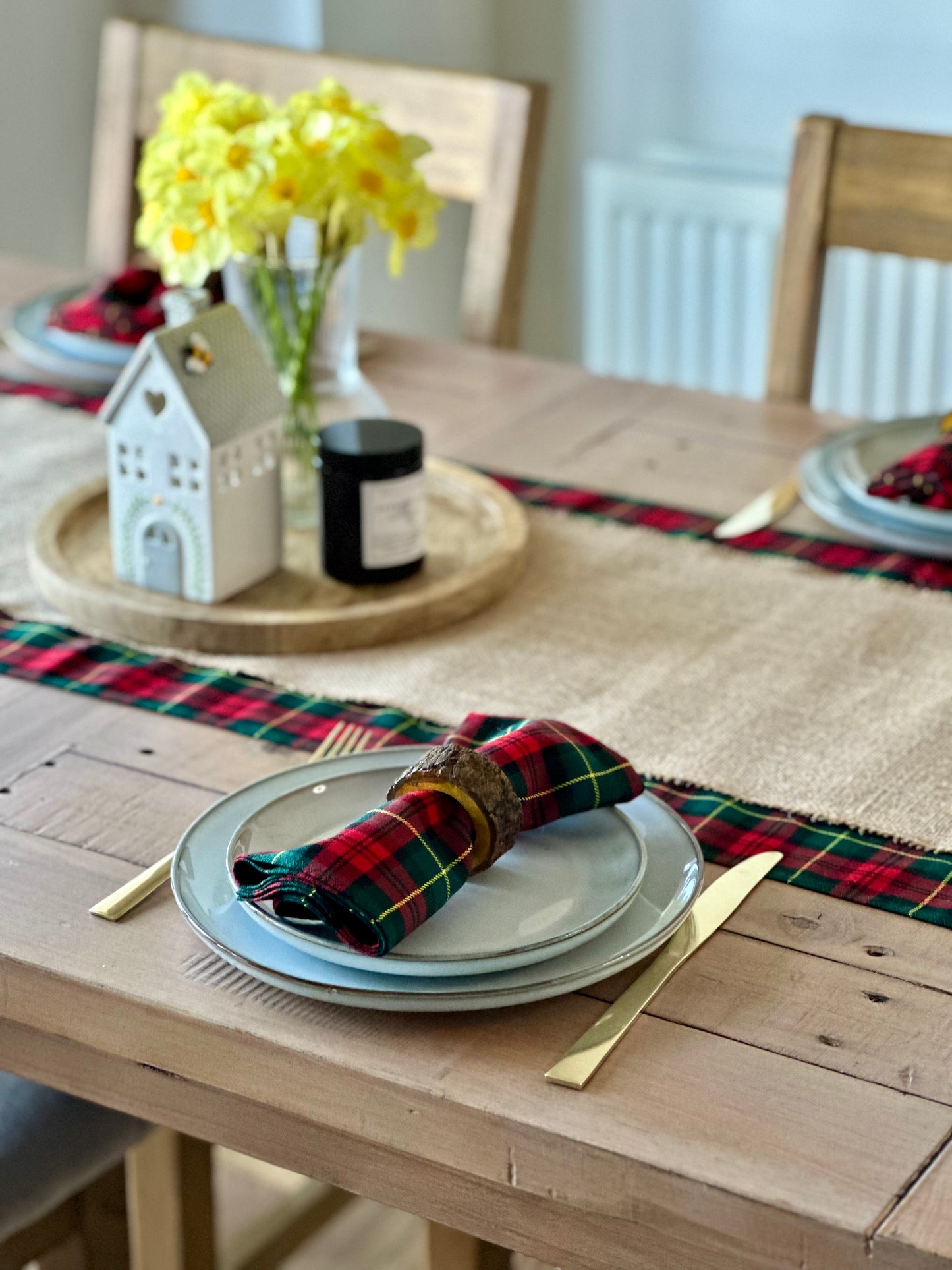 Christmas tartan table runner