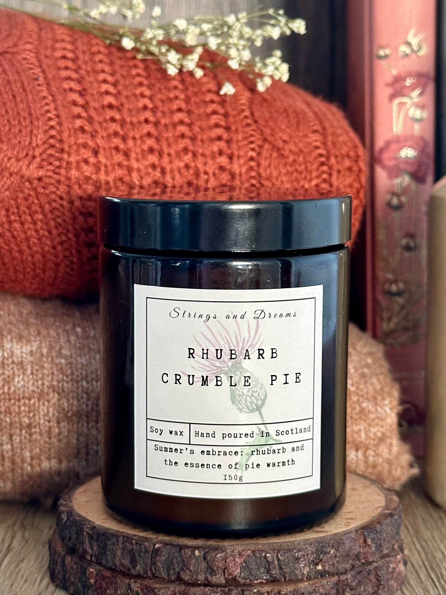 Rhubarb crumble Pie soy wax candle