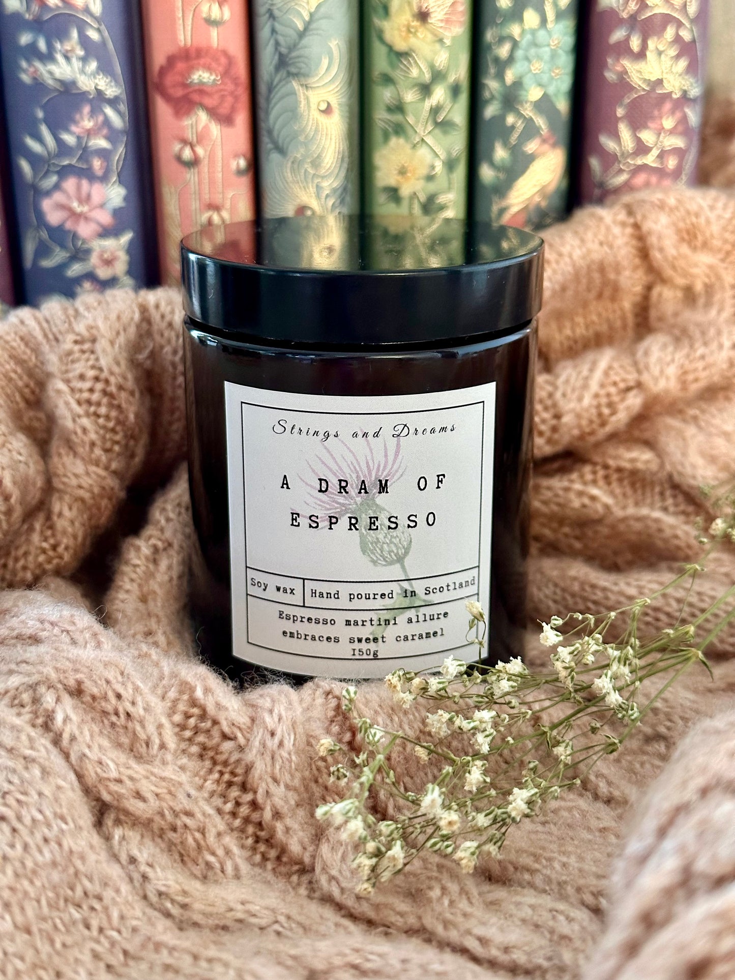 A dram of Espresso soy wax candle