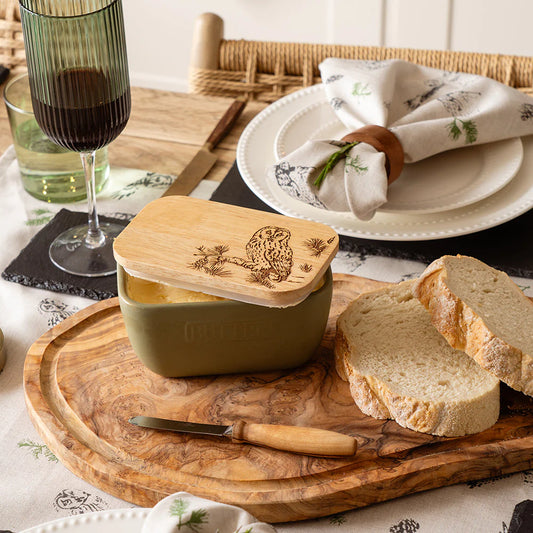 Selbrae House Sage Green Butter dish Owl