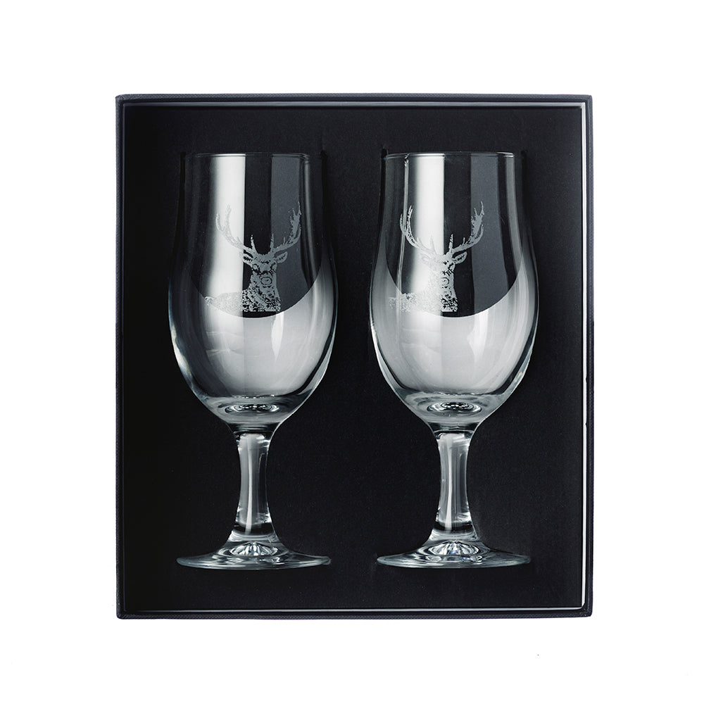 Selbrae House 2 Craft Beer glasses - Stag