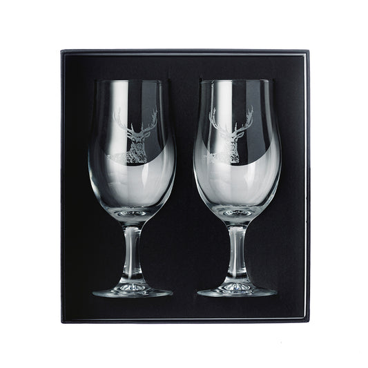 Selbrae House 2 Craft Beer glasses - Stag