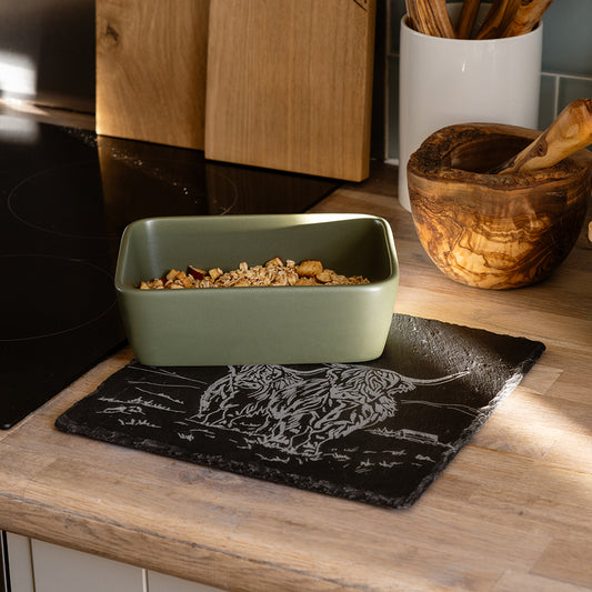 Selbrae House Slate Pot Stand Highland Cow
