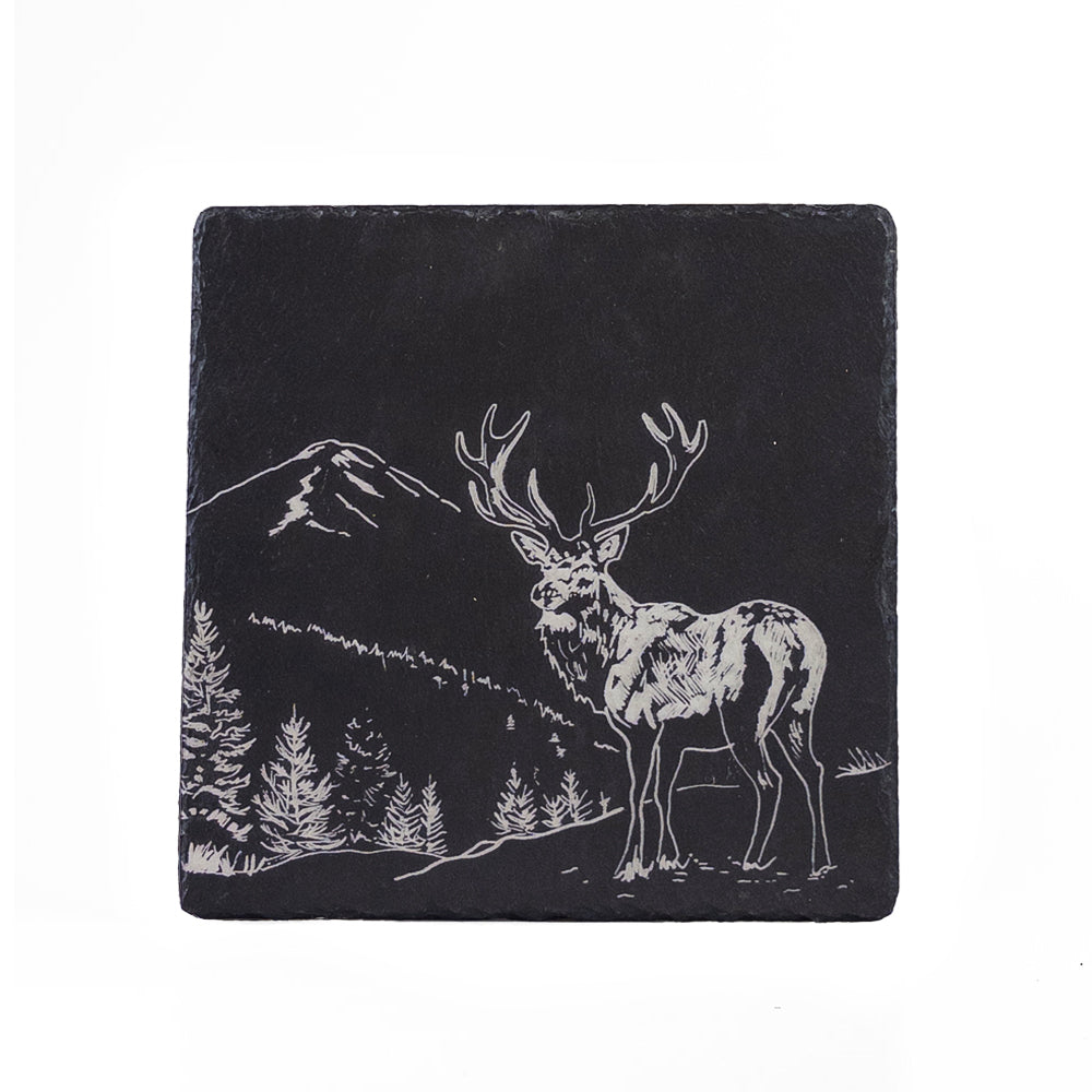 Selbrae House Slate Pot Stand Scenic Stag