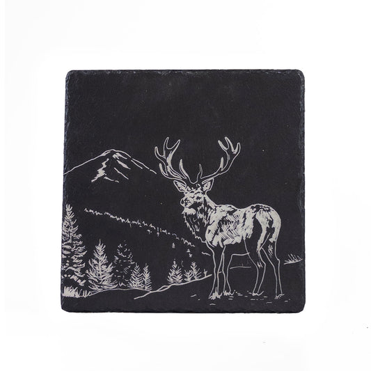 Selbrae House Slate Pot Stand Scenic Stag