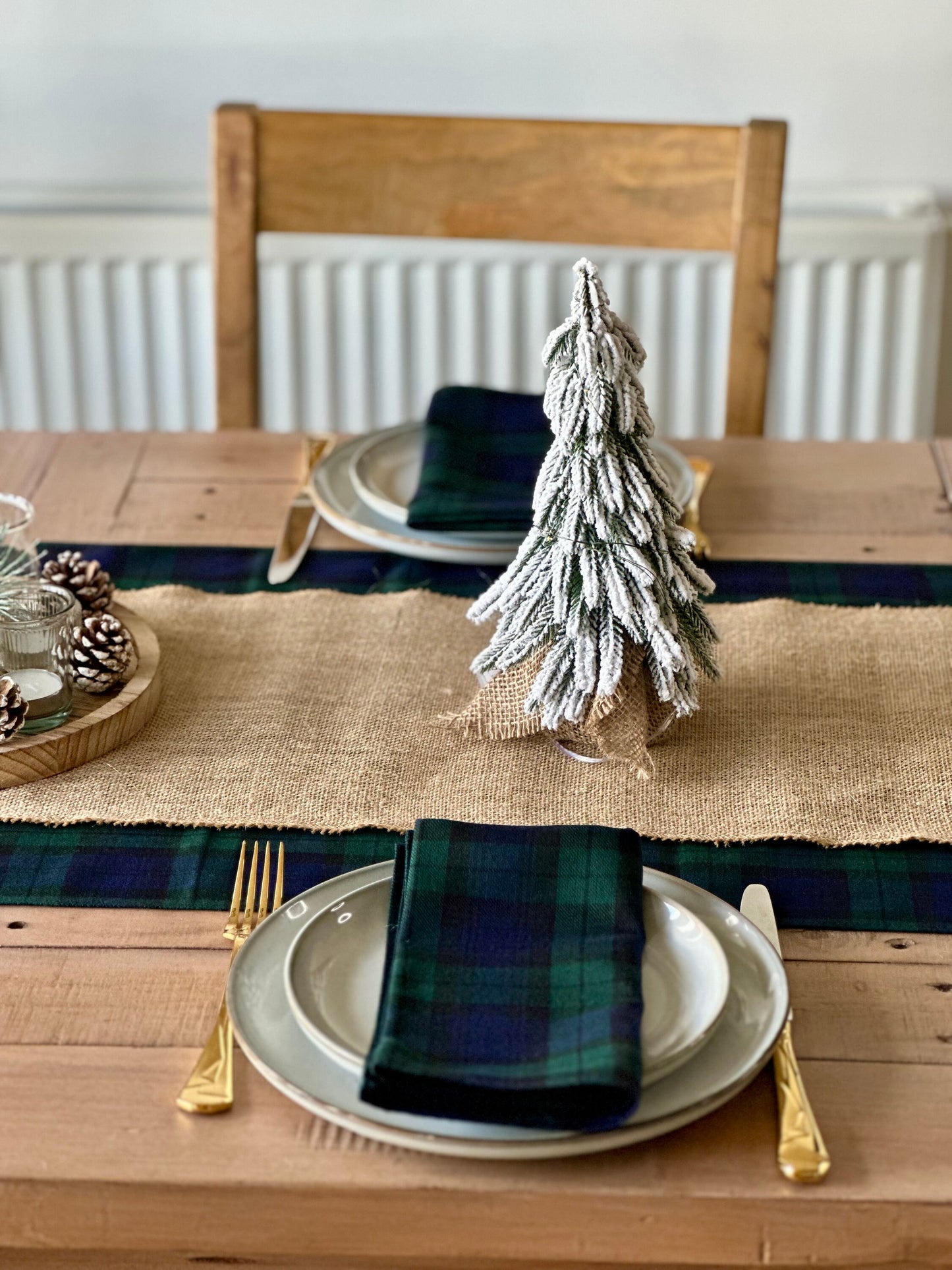 Black Watch tartan table runner