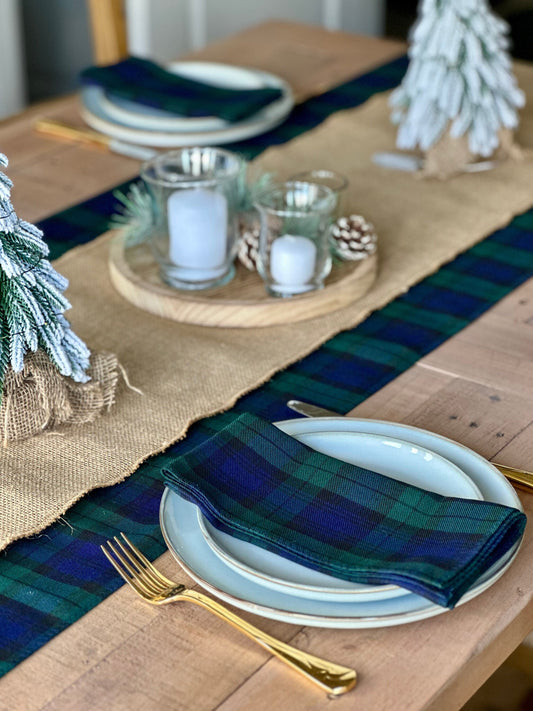 Black Watch tartan table runner